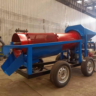 Alluvial gold recovery and mining trommel screen for mobile rotary screen equipment