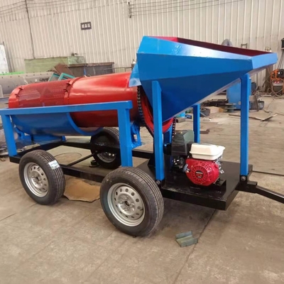 Alluvial gold recovery and mining trommel screen for mobile rotary screen equipment