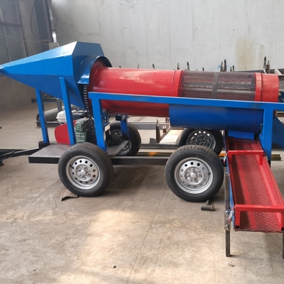 Alluvial gold recovery and mining trommel screen for mobile rotary screen equipment