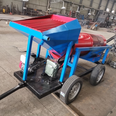Alluvial gold recovery and mining trommel screen for mobile rotary screen equipment