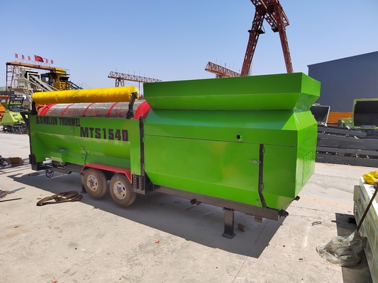380V/415V/440V Voltage Heavy Duty Compost Trommel Screen with Diesel Generator Set