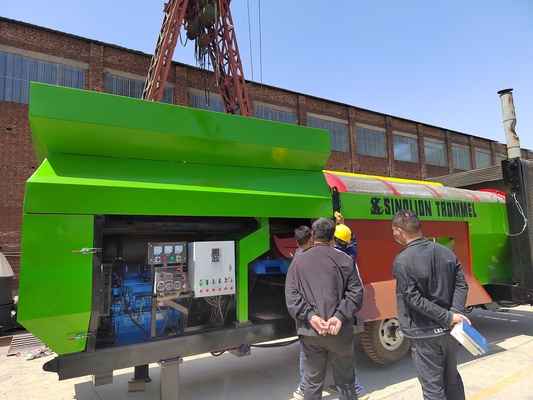 380V/415V/440V Voltage Heavy Duty Compost Trommel Screen with Diesel Generator Set