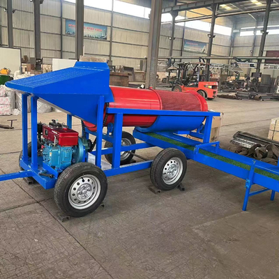 Small Scale 5-10 Tons Alluvial Gold Washing Plant Mobile Gold Mining Trommel Screen