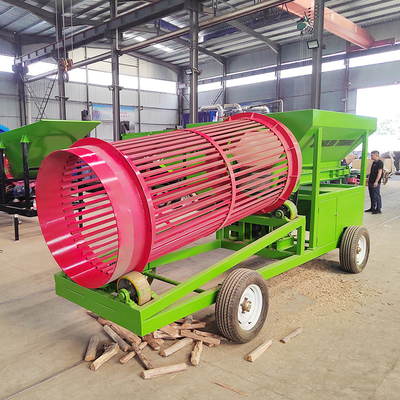 Clients Local Standard Voltage Small Mobile Gasoline Firewood Rotary Trommel Screen