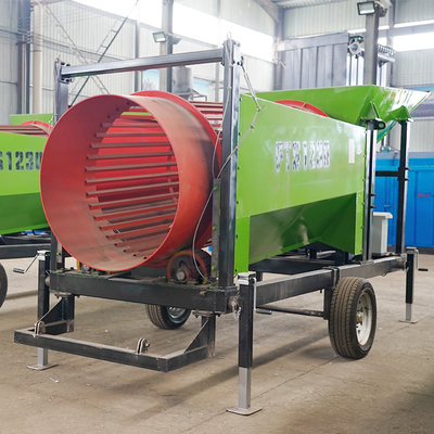 Rotary Drum Screen Mobile Firewood Sawdust Trommel Screen with 5613*1940*2390mm Size