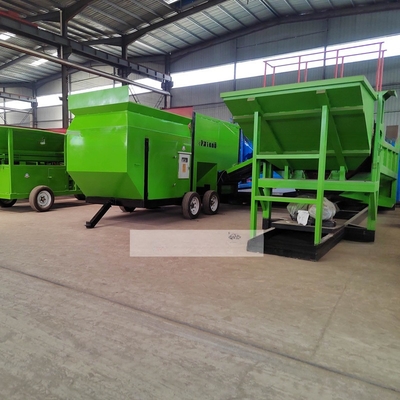 Portable Mobile Compost Trommel Screen Discharge Size Less than 6mm or as Request