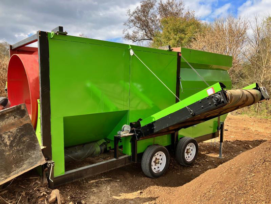 Portable Mobile Compost Trommel Screen Discharge Size Less than 6mm or as Request