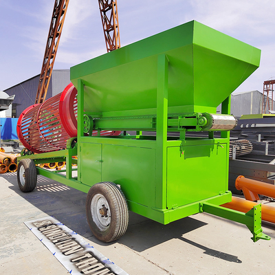 Less than 300mm Feeding Size Movable Trommel Screen for Sawdust and Firewood Cleaning