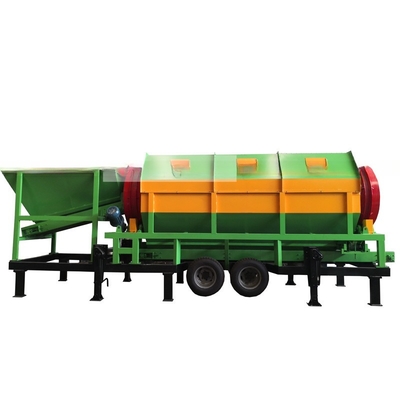 Yellow Rock Movable Compost Drum Sieve with Hopper and Storage Bin