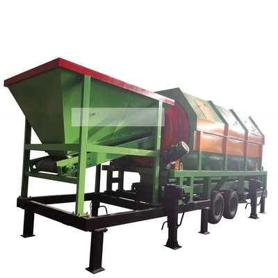 Yellow Rock Movable Compost Drum Sieve with Hopper and Storage Bin
