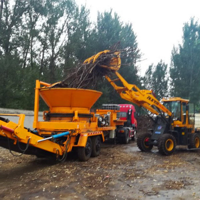 4-6 Blade Diesel Mobile Big Rotary Hopper Wood Tree Root Chipper Stump Shredder Plant