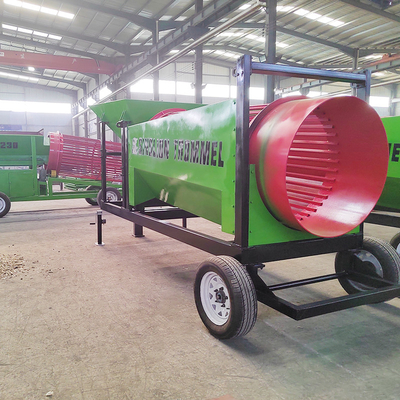 500*500*550mm Carbon Steel Rotary Drum Trommel Screen Machine for Vibrated Firewood