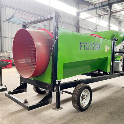 500*500*550mm Carbon Steel Rotary Drum Trommel Screen Machine for Vibrated Firewood