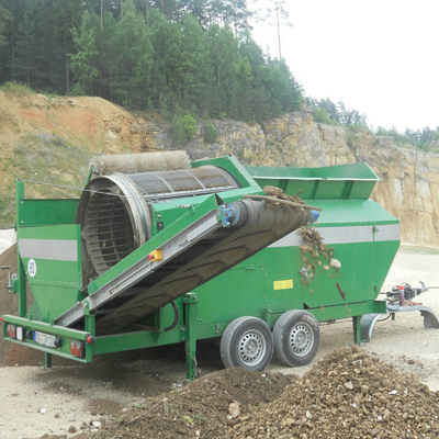 Discharge Size Less Than 6mm Mobile Trommel Gravel Washer for Solid Waste Separation