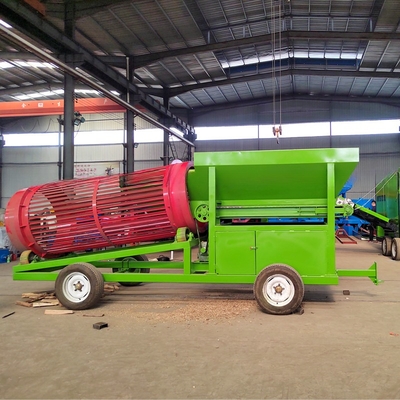 High Capacity Circular Trommel Rotary Drum Screen Separator with Two Vibration Motors