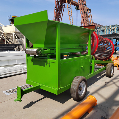 High Capacity Circular Trommel Rotary Drum Screen Separator with Two Vibration Motors