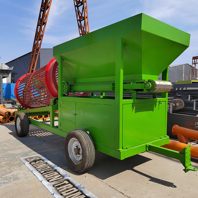 High Capacity Circular Trommel Rotary Drum Screen Separator with Two Vibration Motors