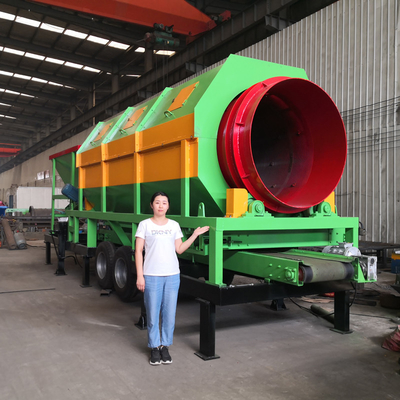 Less Than 300mm Feeding Size Mobile Compost Rotary Sieve Machine for Composting Plant