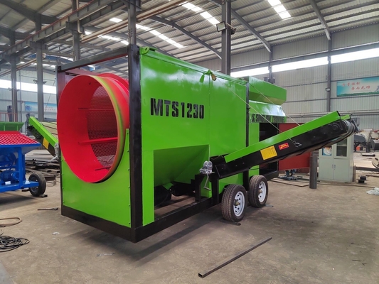 Portable Automatic Trommel Screen Drum Sieve Separator for Compost Topsoil Worm Wood and Charcoal Sifting
