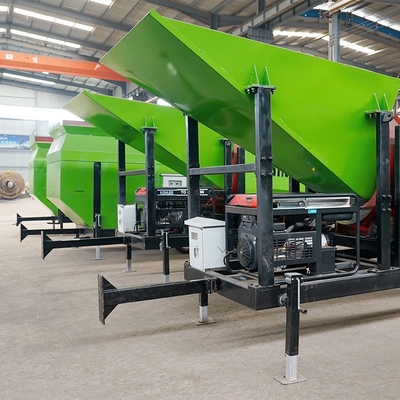 Topsoil and Compost Operations Mini Wheeled Sand Rubber Trommel Screen with Conveyor