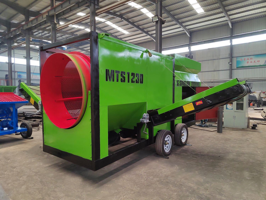 Mobile Composting Trommel Screen With Conveyor Heavy Duty Gravity Separator for Topsoil