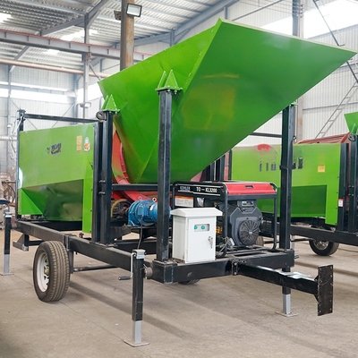 Paper Wood Chips Plastic Compost and Soil Topsoil Mobile Trommel Screen Feeding Size Less than 300mm