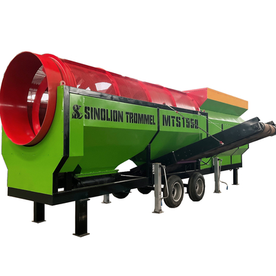 High Capacity Compost Rotary Mobile Trommel Screen/Sieve with 3-45KW Electric Motor