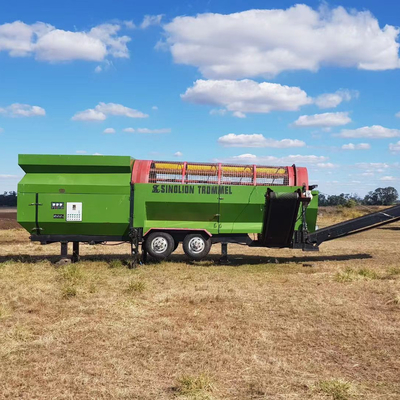High Capacity Compost Rotary Mobile Trommel Screen/Sieve with 3-45KW Electric Motor