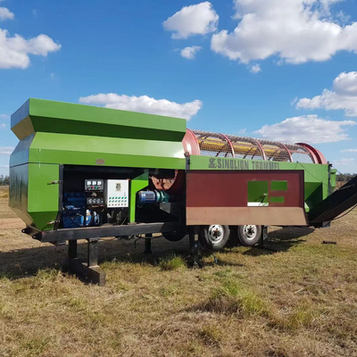 High Capacity Compost Rotary Mobile Trommel Screen/Sieve with 3-45KW Electric Motor