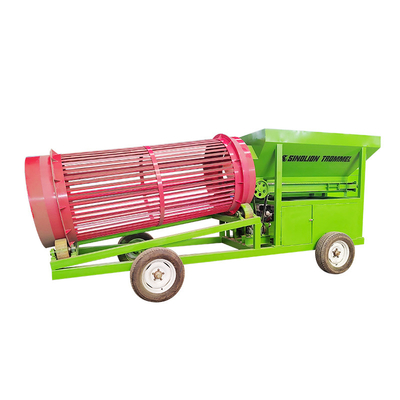 220V/380V Heavy Duty Small Mobile Wood Chips Sawdust Rock Soil Stone Trommel Screen
