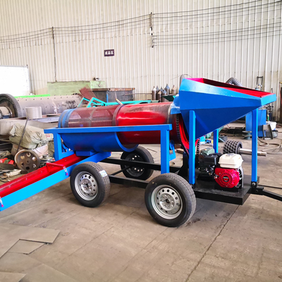 Small Gold Mining Trommel Mobile Gold Washing Rotary Trommel Screen with 98% Efficiency