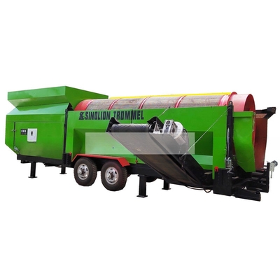 Mobile Coal Rock Gold Sand Gravel Compost Trommel Screen Machine with Sinolion Voltage