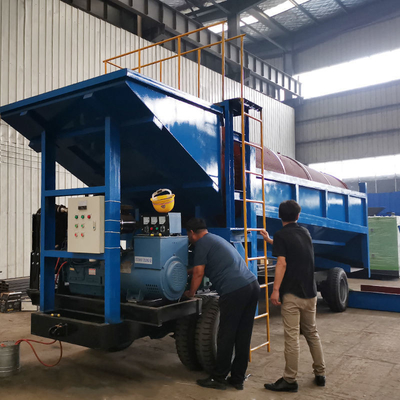 Mobile Gold Wash Plant Alluvial Trommel Screen with Conveyor Discharge Size as Request