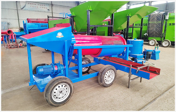 Mobile Gold Wash Plant Alluvial Trommel Screen with Conveyor Discharge Size as Request