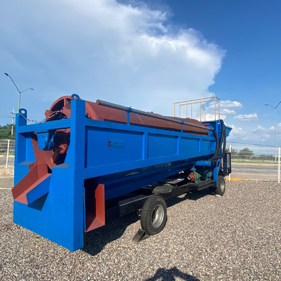 High Rigidity Mobile Placer Gold Washing Plant 400 TPH Trommel Screen for Gold Mining