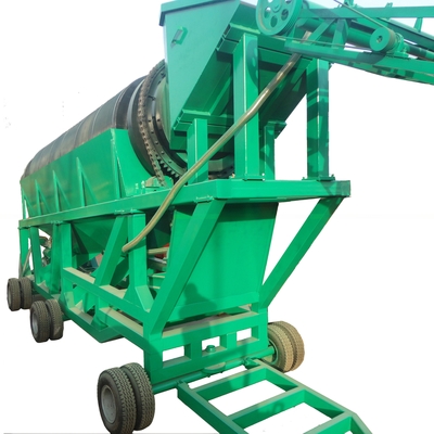 Rubber Ball Cleaning System Yellow Mobile Trommel Screen Machine for and Efficiency