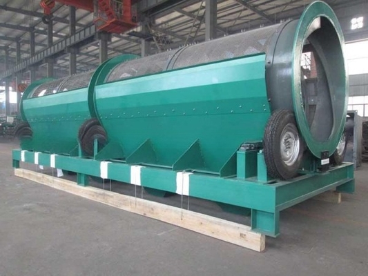 Rubber Ball Cleaning System Yellow Mobile Trommel Screen Machine for and Efficiency