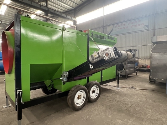 2-3 Layers 30m3/h Mobile Trommel Screen for Gravel Compost Pig and Sheep Manure