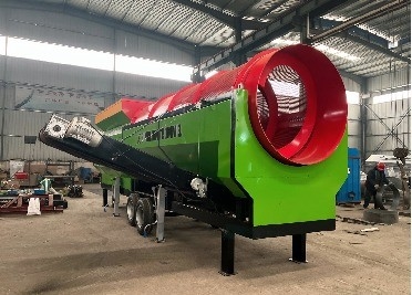 Function Screening Mobile Trommel Screen for Separation of Topsoil Compost Gravel Sand