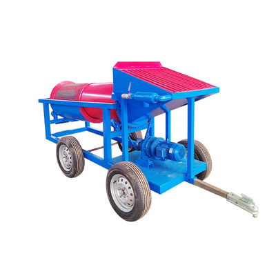 5-10t/h Small Scale Gold Washing Plant Mobile Trommel Screen for Mineral Separation