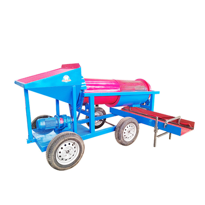 5-10t/h Small Scale Gold Washing Plant Mobile Trommel Screen for Mineral Separation