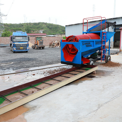 Mobile Gold Trommel Screen Machine Wash Plant Customizable Packing / Graphic / Sieve