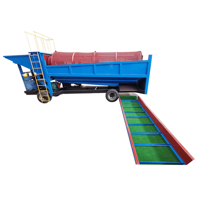 Blue Mobile Trommel Gold Washing Plant for Alluvial Gold Separation Mining Equipment