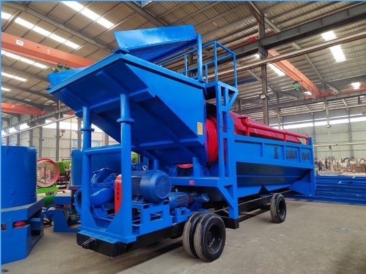 Gold Separation Mining Equipment Mobile Trommel Gold Washing Plant with Double Screen