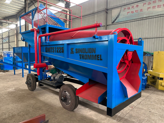 Double Screen Middle Capacity 50 Tons Mining Trommel Machine for Alluvial Gold Separation