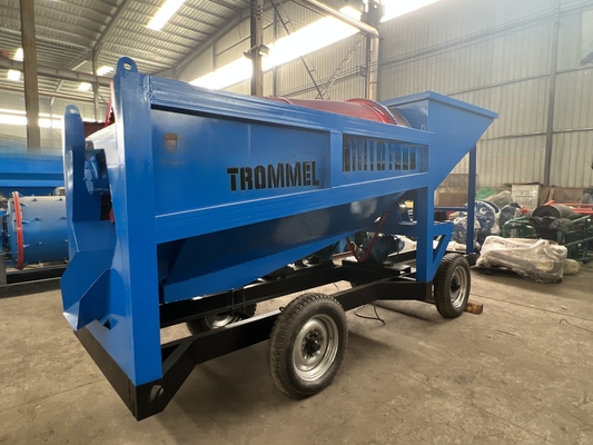 Mobile Trommel Screening Machine for Alluvial Sand Gold Plant Separator 3.2m*1.4m*1.9m