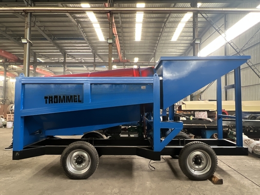 Mobile Trommel Screening Machine for Alluvial Sand Gold Plant Separator 3.2m*1.4m*1.9m
