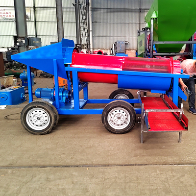 Small Capacity 10 Tons Mobile Gold Sand Separator Mining Trommel Screen Washing Plant