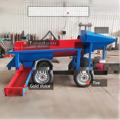 Small Capacity 10 Tons Mobile Gold Sand Separator Mining Trommel Screen Washing Plant