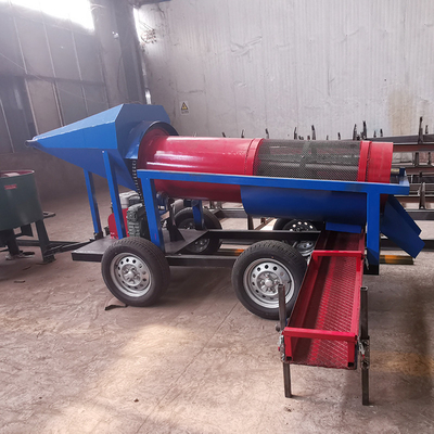 Gravity Separator Small Capacity Alluvial Gold Mobile Mining Trommel Machinery in Blue